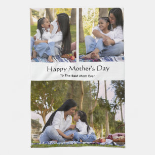 Happy Mother's Day Custom Photo Poster For Mom Kitchen Towel