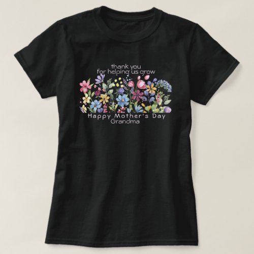 Happy Mothers Day Custom Watercolor Floral T_Shirt