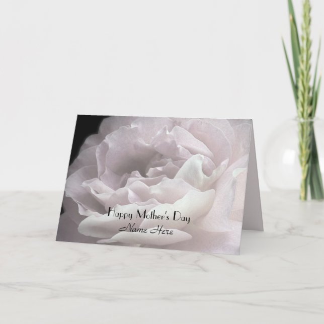Happy Mother's Day, Customize Name, Rose Petals Card (Front)
