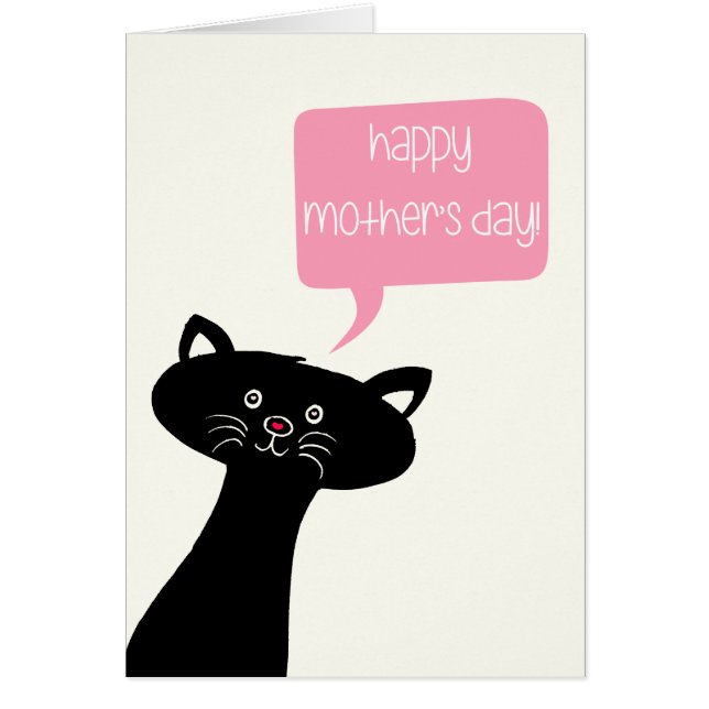 Happy Mother's Day - Cute Black Cat (Front)