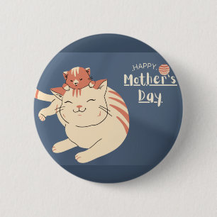 Happy Mother's Day Cute Cat and Kitten Button