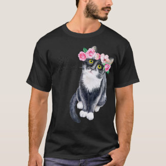 Happy Mother's Day Cute Cat With Flowers Cat Mom G T-Shirt