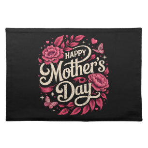Happy Mothers Day Cute Floral Mom Cloth Placemat