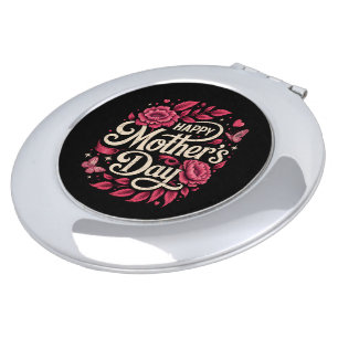 Happy Mothers Day Cute Floral Mom Compact Mirror