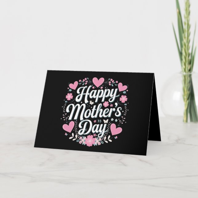 Happy Mother's Day Cute Floral Mom Grandma Thank You Card (Front)