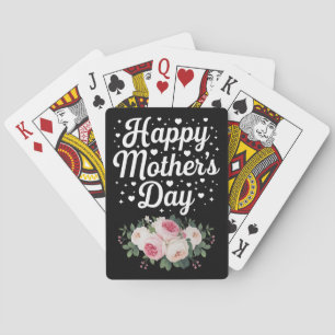 Happy Mother's Day Cute Floral Mom Grandma Wife Poker Cards