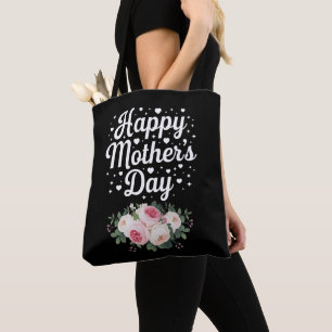 Happy Mother's Day Cute Floral Mom Grandma Wife Tote Bag