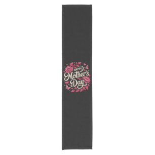 Happy Mothers Day Cute Floral Mom Short Table Runner
