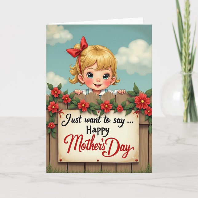 Happy Mothers Day Cute Kid Card (Front)