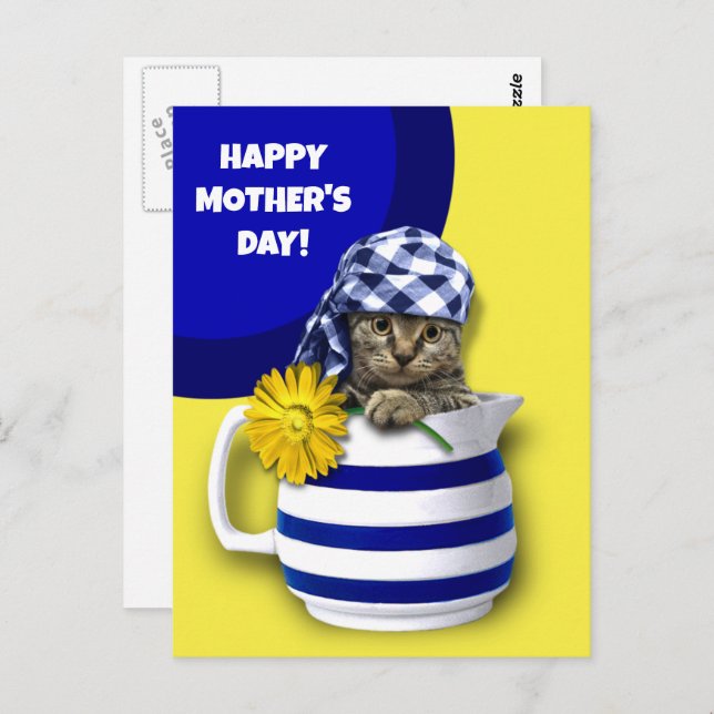 Happy Mother's Day. Cute Kitten  Postcard (Front/Back)