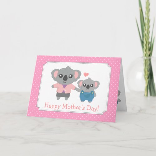 Happy Mothers Day Cute Koala Bears Card