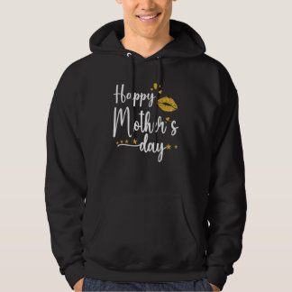 Happy Mother's Day Cute Lips Kiss Gold Lips Mother Hoodie