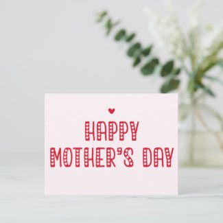 Happy Mother's Day! | Cute Typography Mother's Day Postcard