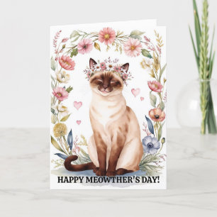 Happy Mother's Day Cute Vintage Cat Holiday Card