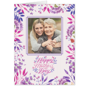 Happy Mother's Day cute watercolor bright floral Card
