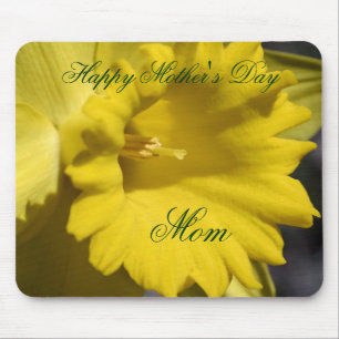 Happy Mother's Day Daffodil Flower Mousepad