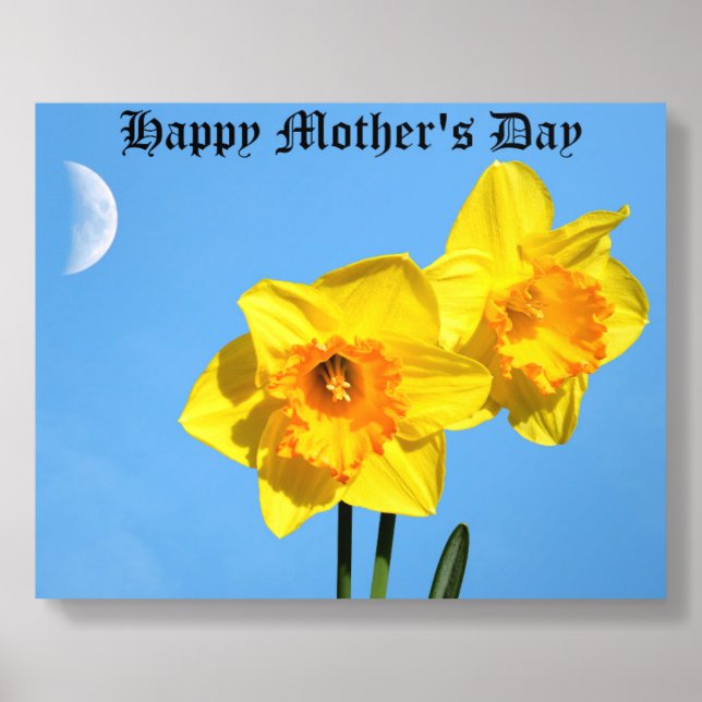 Happy Mother's Day Daffodils Gold Medal flowers  Acrylic Photo Tile (Front Set)