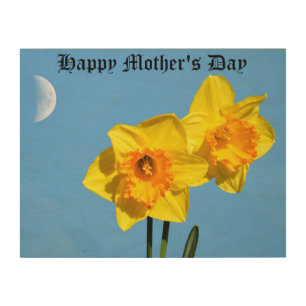 Happy Mother's Day Daffodils Gold Medal flowers Wood Wall Art