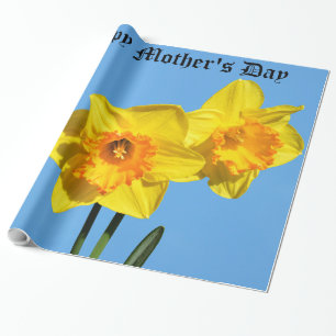 Happy Mother's Day Daffodils Gold Medal flowers Wrapping Paper