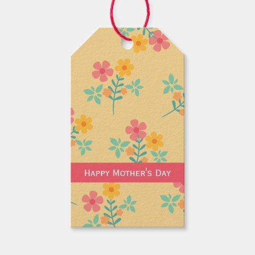 Happy Mothers Day Daisy Retro Bouquet in Yellow Gift Tags