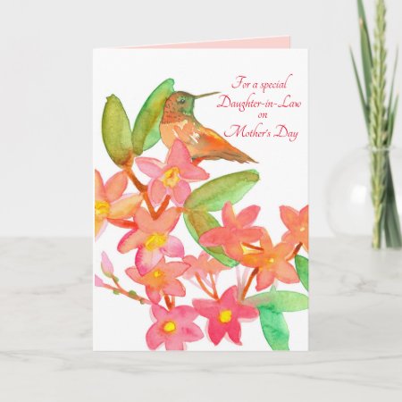 Happy Mother's Day Daughter In Law Hummingbird Card