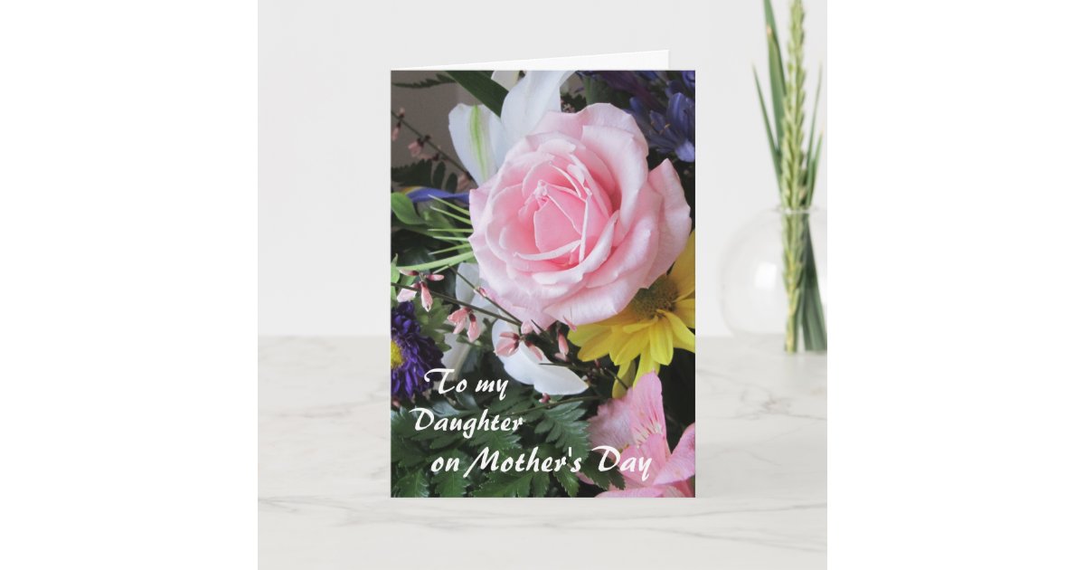 Happy Mothers Day Daughter Pink Floral Card Zazzle 