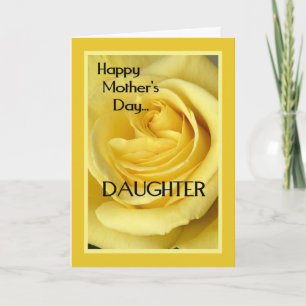 Happy Mother's Day Daughter-Yellow Rose Card