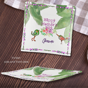Happy Mothers Day Decorative Birds Trinket Tray