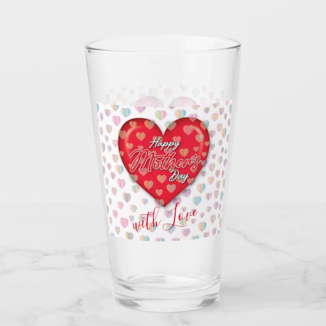 Happy Mothers Day Design Glass (Front)