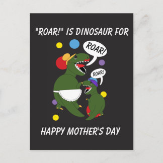Happy Mothers Day Dinosaur Son Mom Personalize Postcard