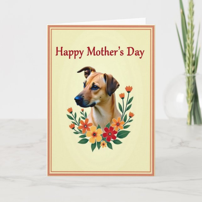 Happy Mothers Day Dog Art Card (Front)