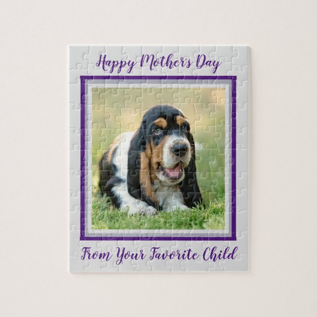 Happy Mothers Day Dog - Cut Favorite Pet Photo Jigsaw Puzzle (Vertical)