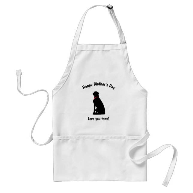 Happy-Mothers-Day, Dog, Love Adult Apron (Front)