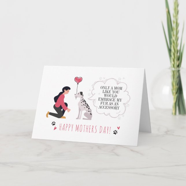 Happy Mothers Day Dog Mom Personalized Holiday Card (Front)