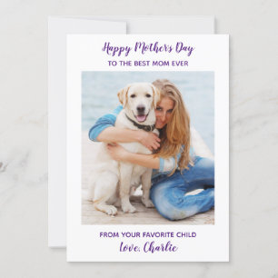 Happy Mother's Day Dog Mom Personalized Pet Photo Holiday Card