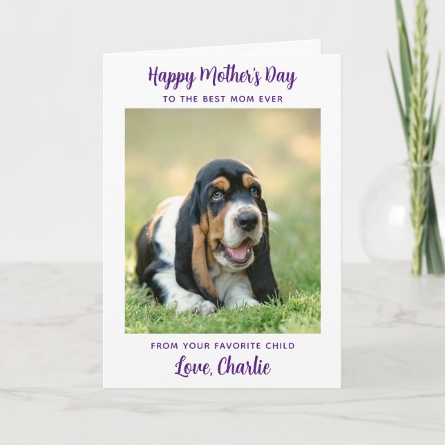 Happy Mother's Day - Dog Photo Worlds Best Dog Mom Card (Front)