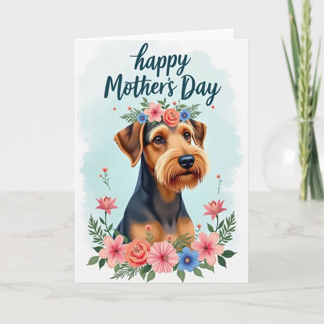 Happy Mothers Day Dog Portrait Card (Front)