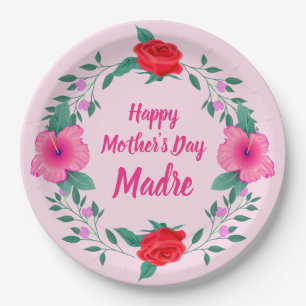 Happy Mother's Day Edit Name Italian Madre Paper Plates
