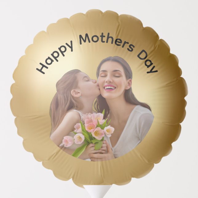Happy Mother's Day Editable Gold Balloon (Back)