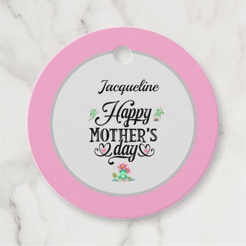 Happy Mothers Day Elegant Frogs Personalized Gift Favor Tags