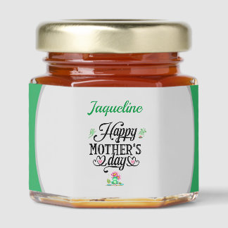 Happy Mother's Day Elegant Frogs Personalized Honey Jar Favors