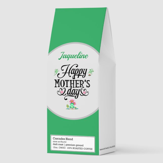 Happy Mother's Day Elegant Frogs Personalized Roasted Coffee (Front)