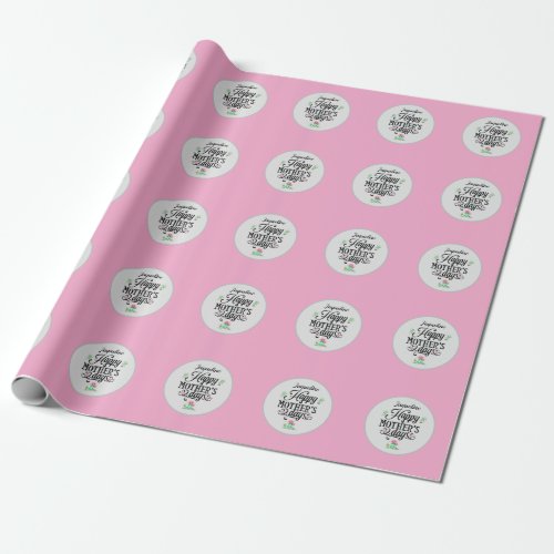 Happy Mothers Day Elegant Frogs Personalized Wrapping Paper