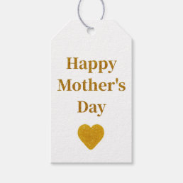 Happy Mother&#39;s Day Elegant Gold Heart  Gift Tags