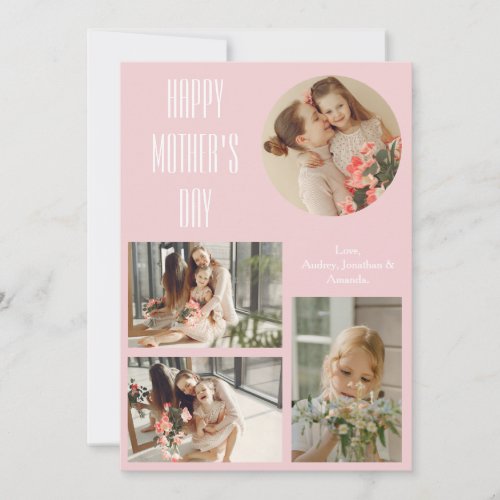 Happy Mothers Day  Elegant Modern photo collage Holiday Card