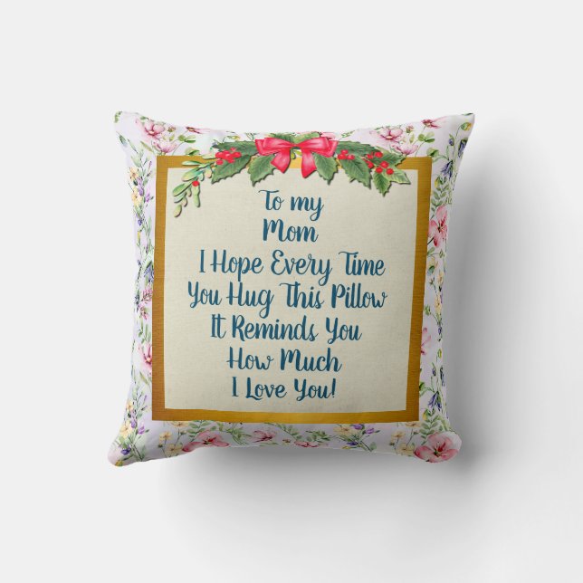Happy Mother's Day Elegant Modern Photo Throw Pillow (Back)