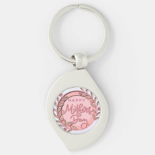 Happy Mother's Day Elegant Modern Pink Floral Keychain
