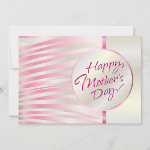 Happy Mother's Day Elegant Pink & Silver Luxury Card
