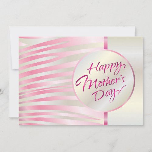 Happy Mothers Day Elegant Pink  Silver Luxury Card