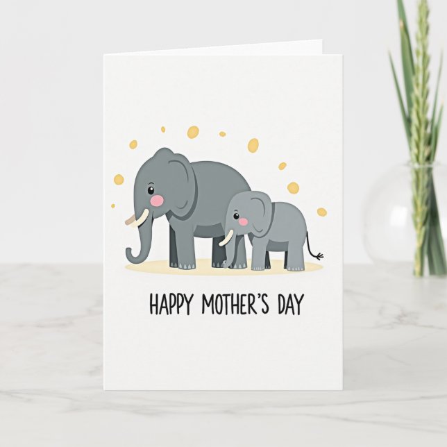 Happy Mothers Day Elephant Card (Front)